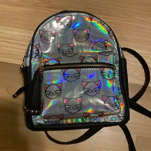 Holographic, kitten, backpack